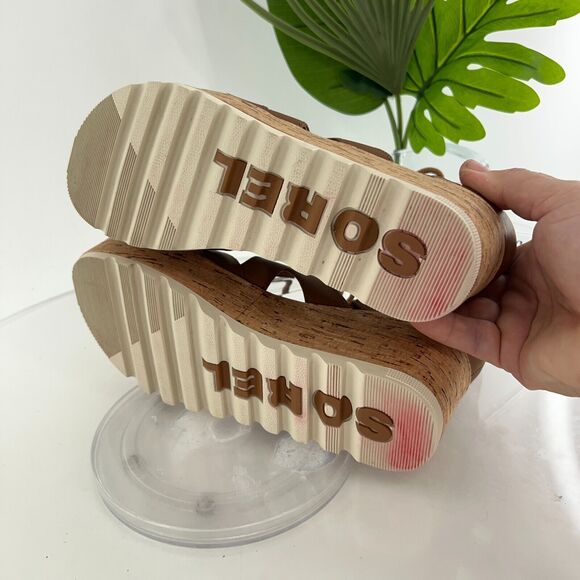 Sorel Brown Wedge Sandals - Picture 11 of 16